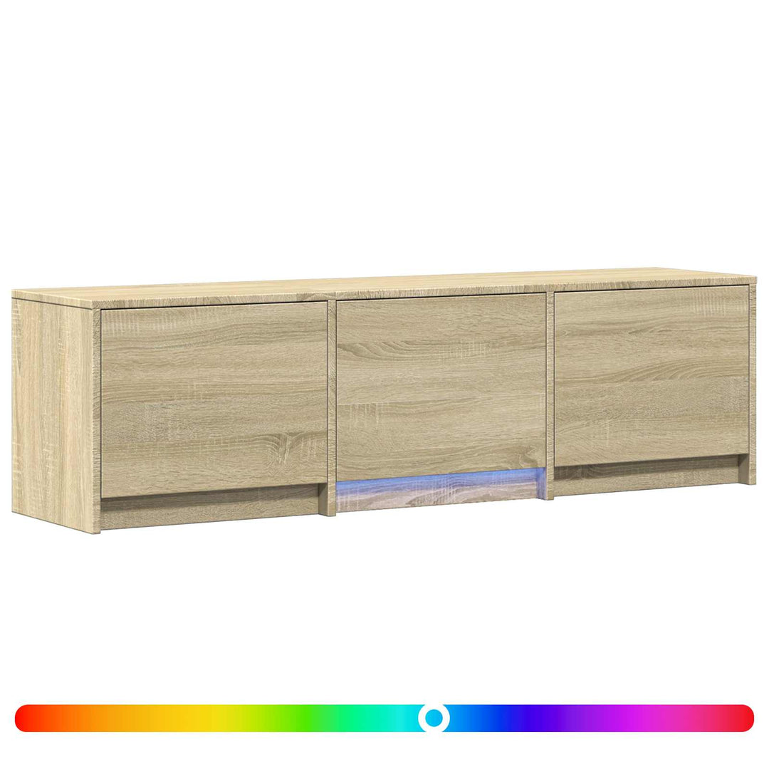 TV-bord med LED 140 x 34 x 40 cm Sonoma-eg Konstrueret træ