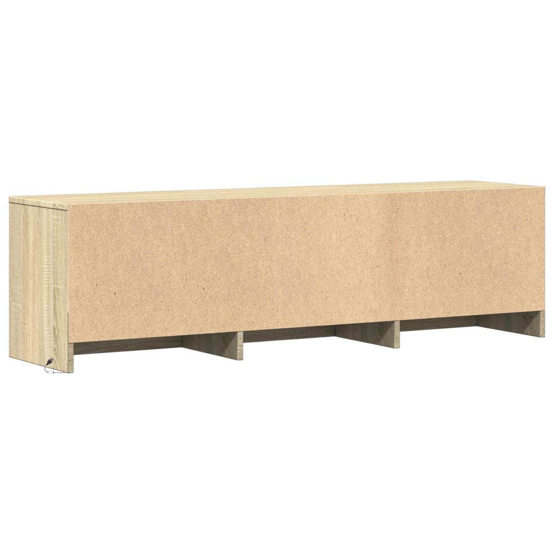 TV-bord med LED 140 x 34 x 40 cm Sonoma-eg Konstrueret træ