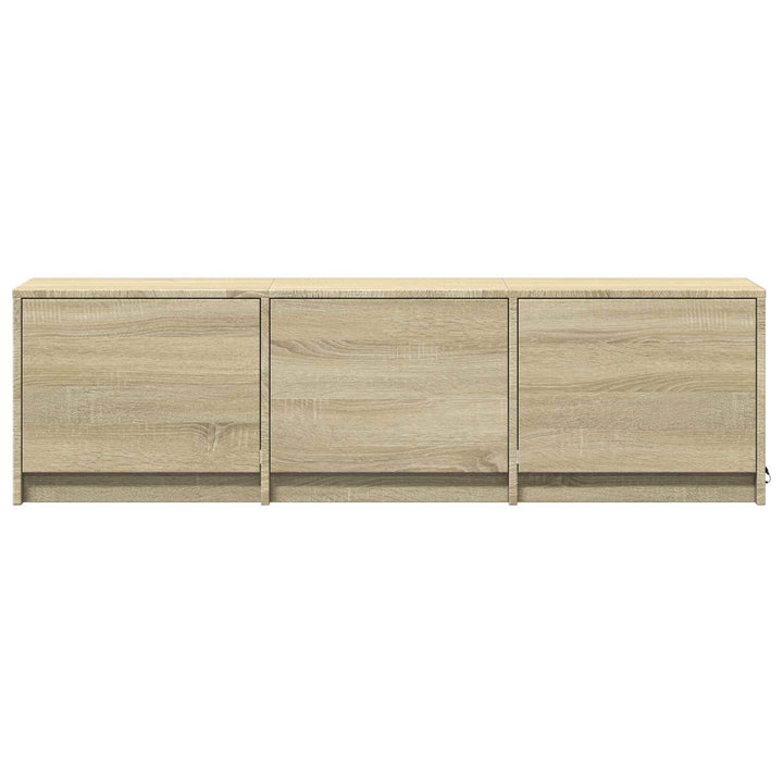 TV-bord med LED 140 x 34 x 40 cm Sonoma eg Konstrueret træ