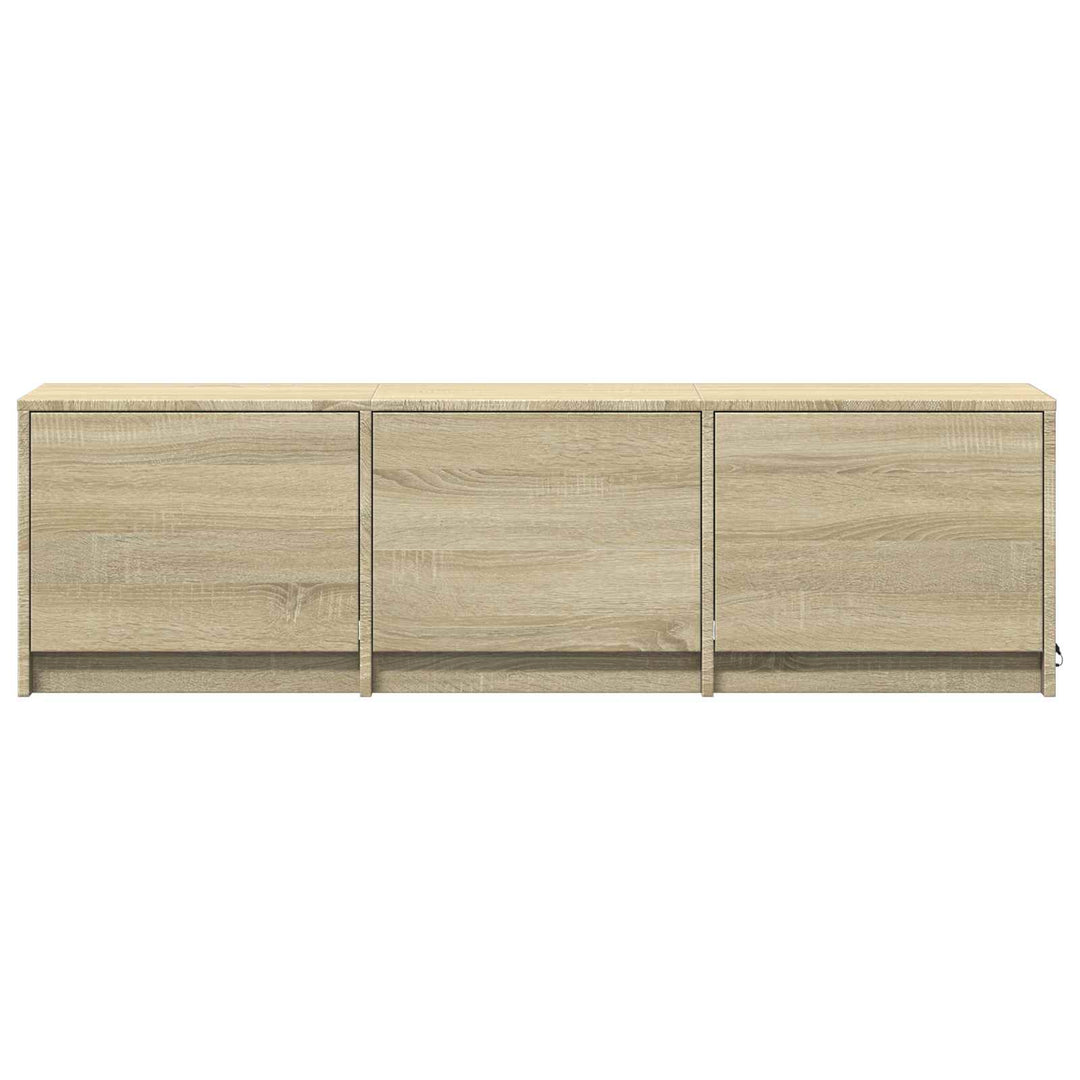 TV-bord med LED 140 x 34 x 40 cm Sonoma-eg Konstrueret træ
