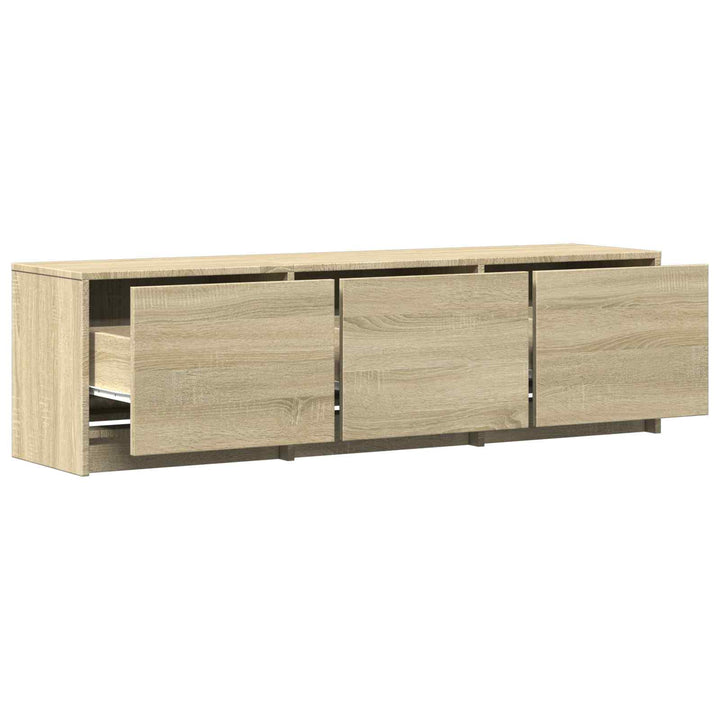 TV-bord med LED 140 x 34 x 40 cm Sonoma-eg Konstrueret træ