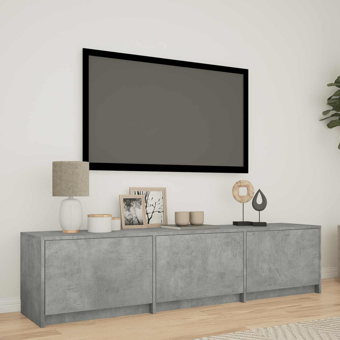 TV-bord med LED 165x34x40 cm BetonGrå Konstrueret træ