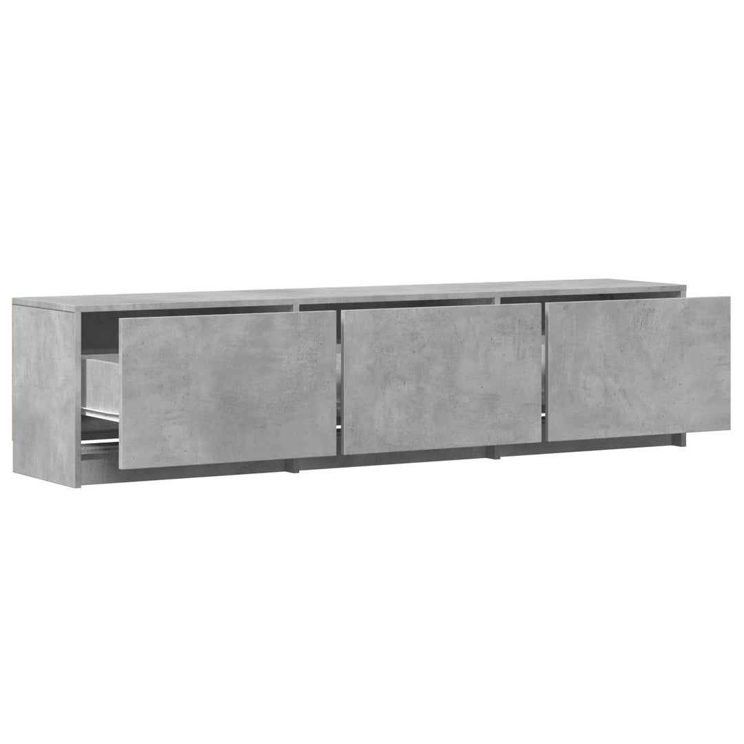 TV-bord med LED 165x34x40 cm Betongrå Konstrueret træ