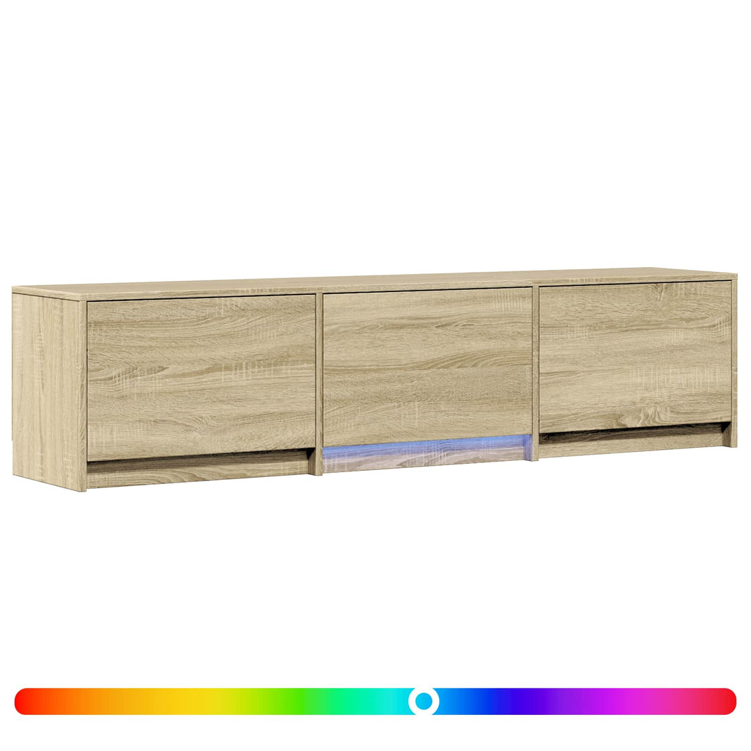 TV-bord med LED 165 x 34 x 40 cm Sonoma eg Konstrueret træ
