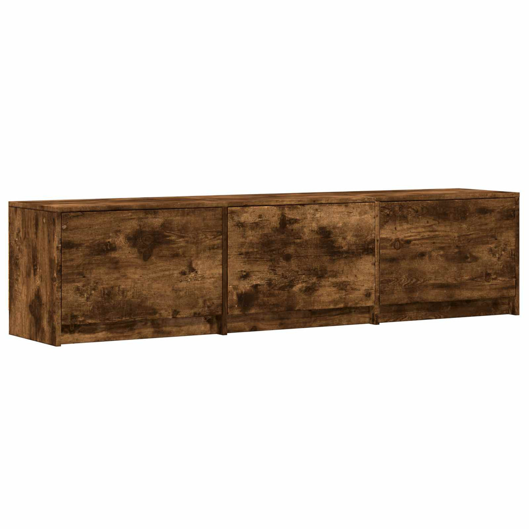 TV-bord med LED 165 x 34 x 40 cm Røget Eg Konstrueret træ