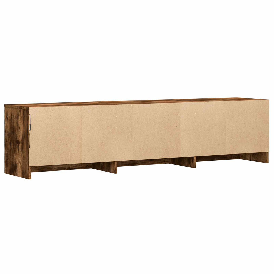 TV-bord med LED 165 x 34 x 40 cm Røget Eg Konstrueret træ