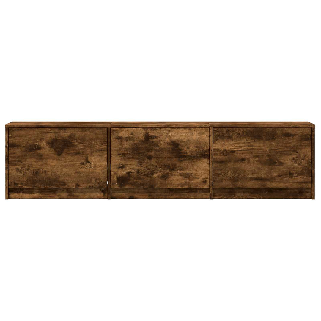 TV-bord med LED 165 x 34 x 40 cm Røget Eg Konstrueret træ