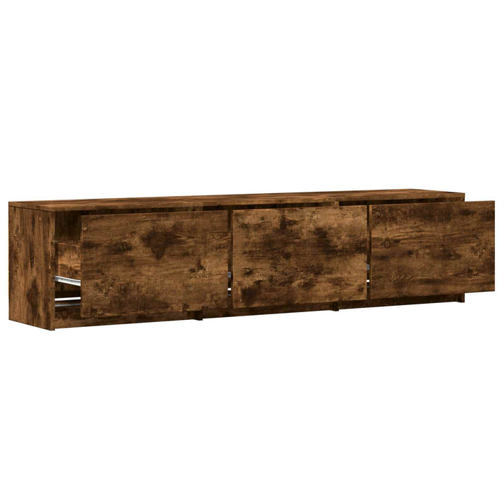 TV-bord med LED 165 x 34 x 40 cm Røget Eg Konstrueret træ