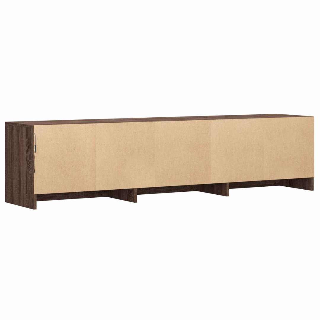 TV-bord med LED 165 x 34 x 40 cm Brun eg Konstrueret træ