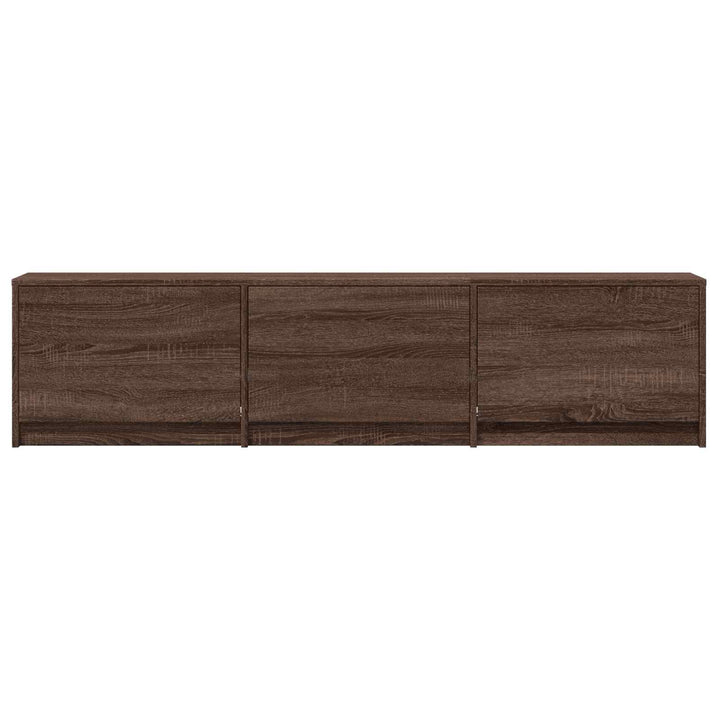 TV-bord med LED 165 x 34 x 40 cm Brun eg Konstrueret træ