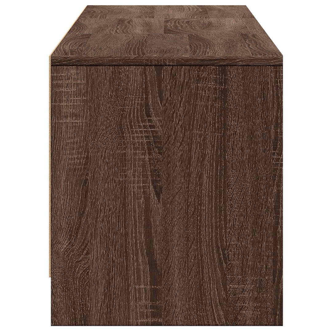 TV-bord med LED 165 x 34 x 40 cm Brun eg Konstrueret træ