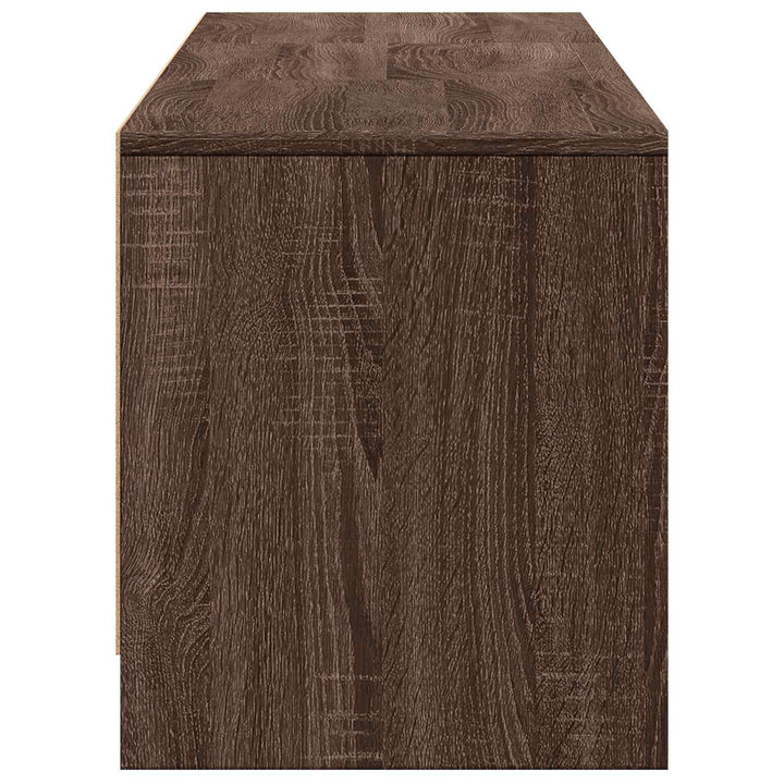 TV-bord med LED 165 x 34 x 40 cm Brun eg Konstrueret træ
