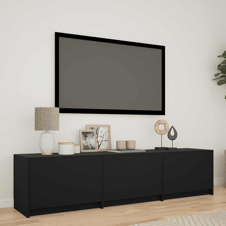 TV-bord med LED 165 x 34 x 40 cm Sort Konstrueret træ