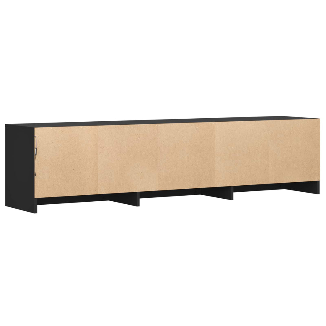TV-bord med LED 165 x 34 x 40 cm Sort Konstrueret træ