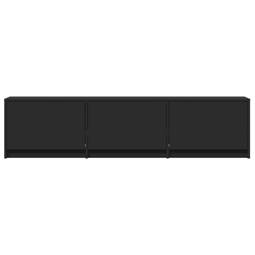 TV-bord med LED 165 x 34 x 40 cm Sort Konstrueret træ
