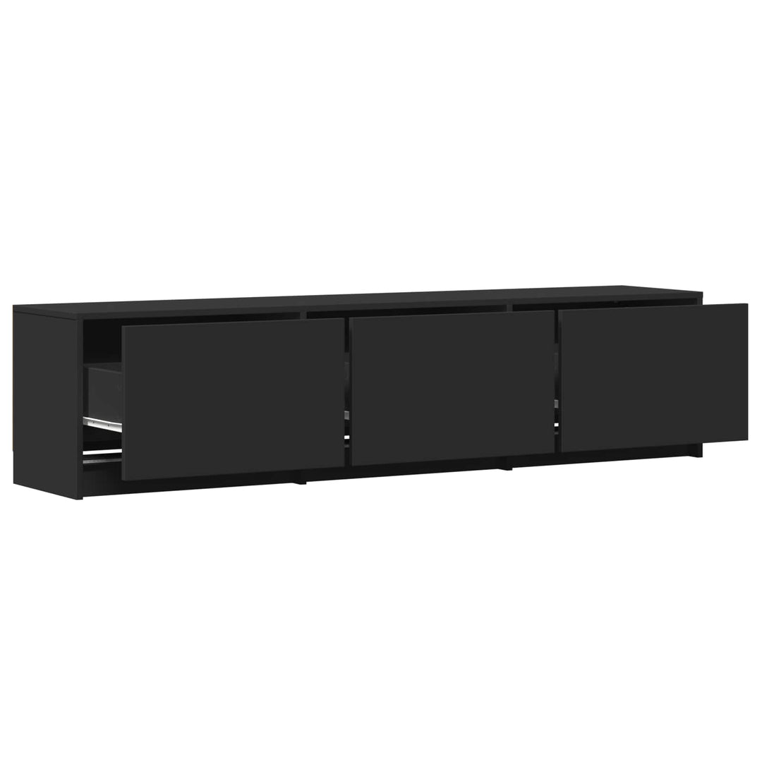 TV-bord med LED 165 x 34 x 40 cm Sort Konstrueret træ