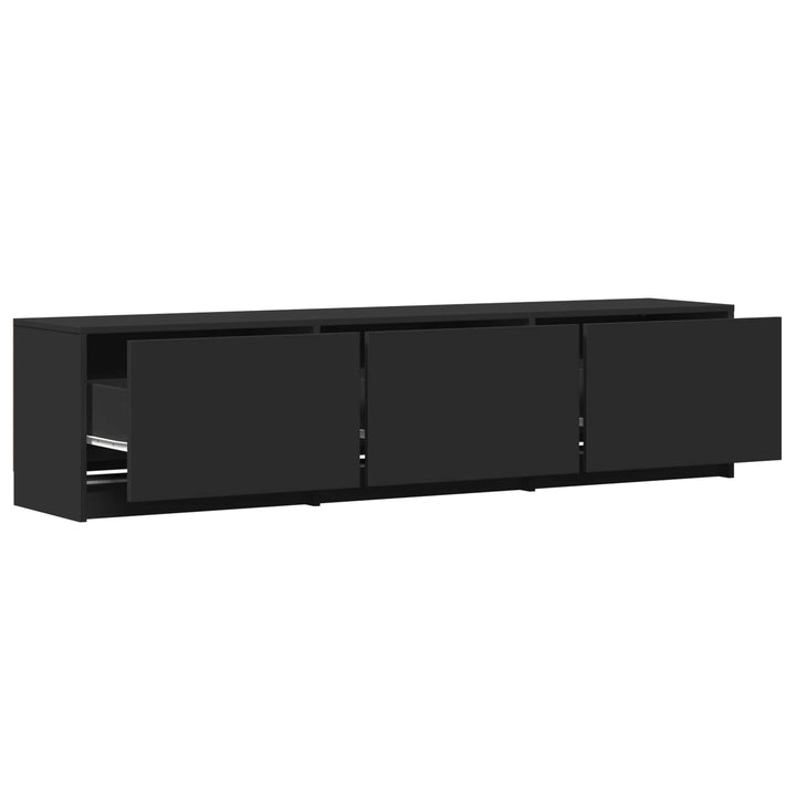 TV-bord med LED 165 x 34 x 40 cm Sort Konstrueret træ