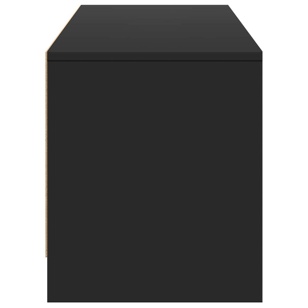 TV-bord med LED 165 x 34 x 40 cm Sort Konstrueret træ