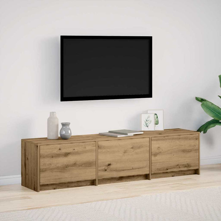 TV-bord med LED 165 x 34 x 40 cm Artisan eg Konstrueret træ