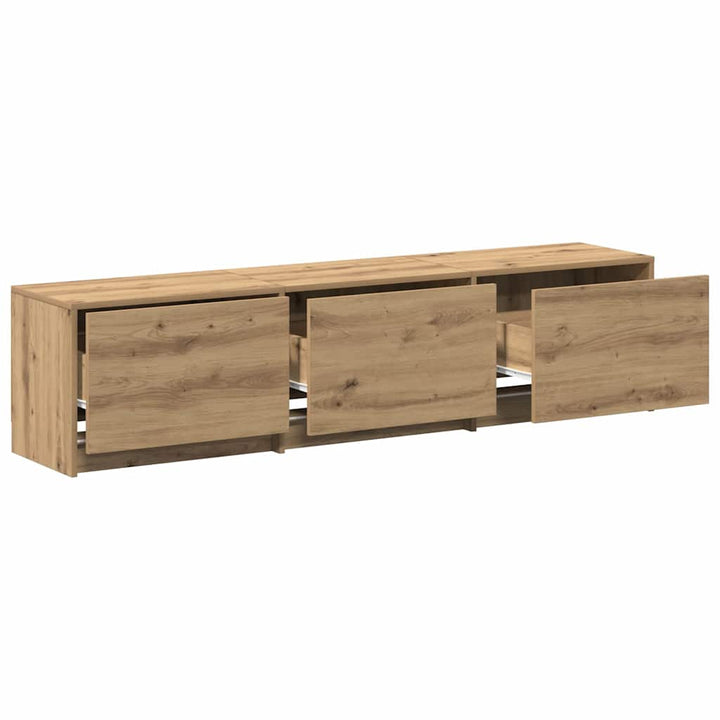 TV-bord med LED 165 x 34 x 40 cm Artisan eg Konstrueret træ