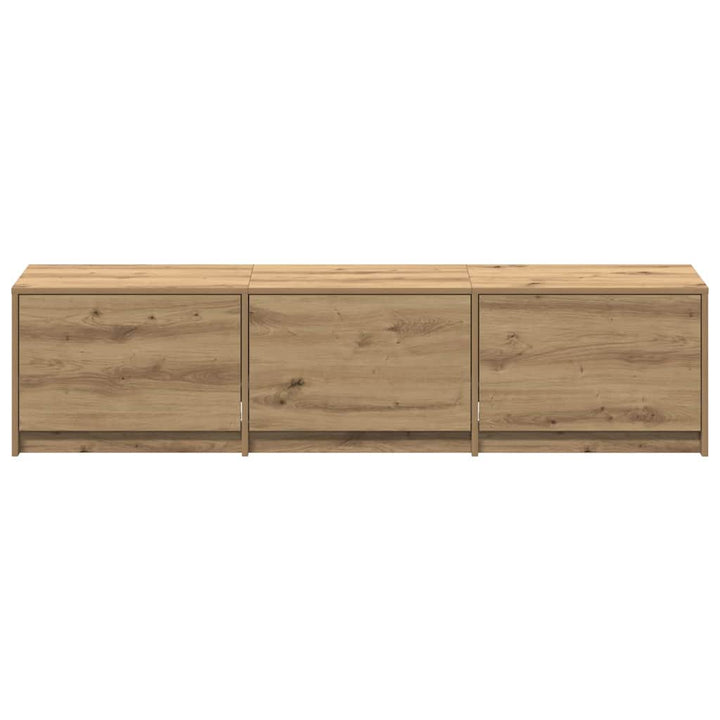TV-bord med LED 165 x 34 x 40 cm Artisan eg Konstrueret træ