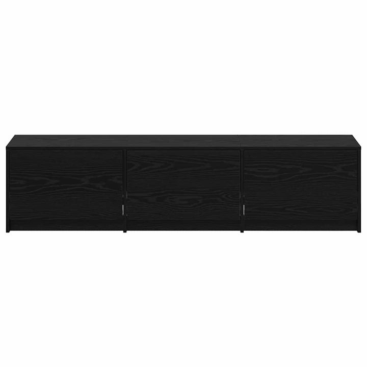 TV-bord med LED Sort Eg 165 x 34 x 40 cm Konstrueret træ
