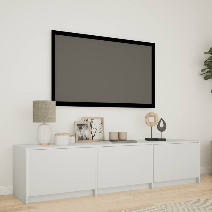 TV-bord med LED 165 x 34 x 40 cm Hvid Konstrueret træ