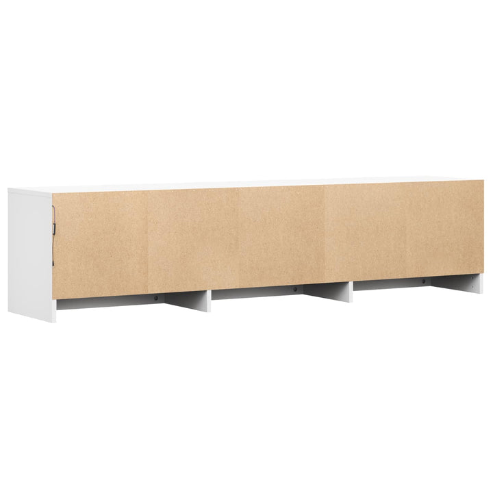 TV-bord med LED 165 x 34 x 40 cm Hvid Konstrueret træ