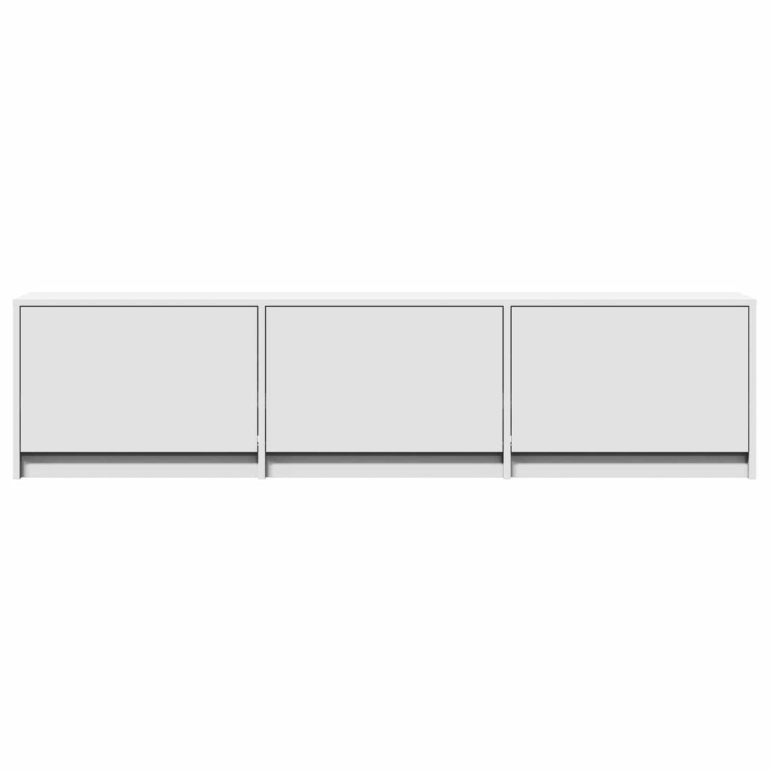 TV-bord med LED 165 x 34 x 40 cm Hvid Konstrueret træ