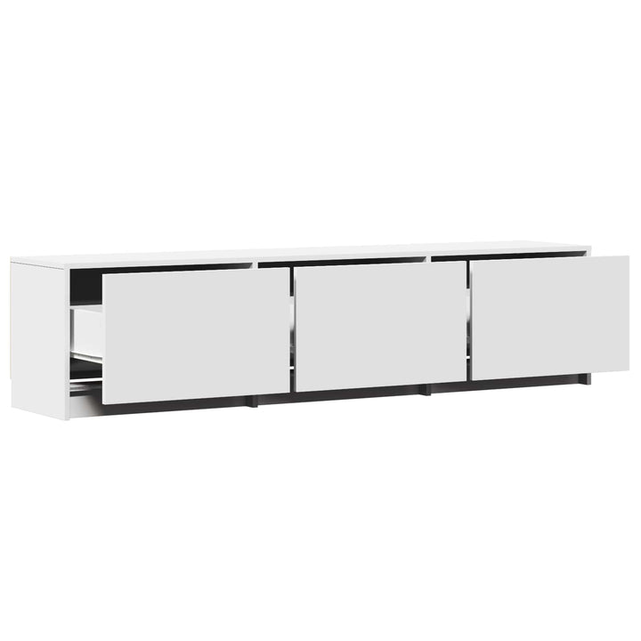 TV-bord med LED 165 x 34 x 40 cm Hvid Konstrueret træ