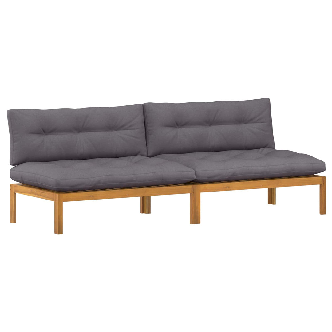 Midter Sofa Enhed 2 stk. Naturlig og mørk grå Akacietræ