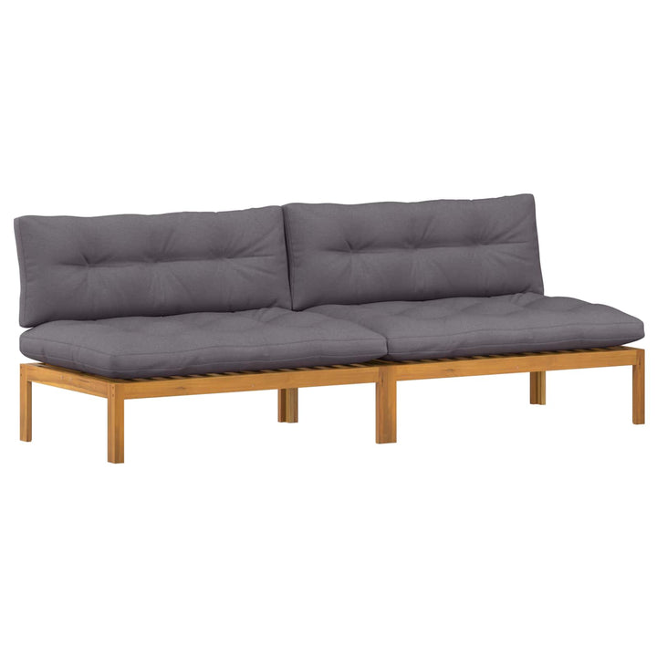Midter Sofa Enhed 2 stk. Naturlig og mørk grå Akacietræ