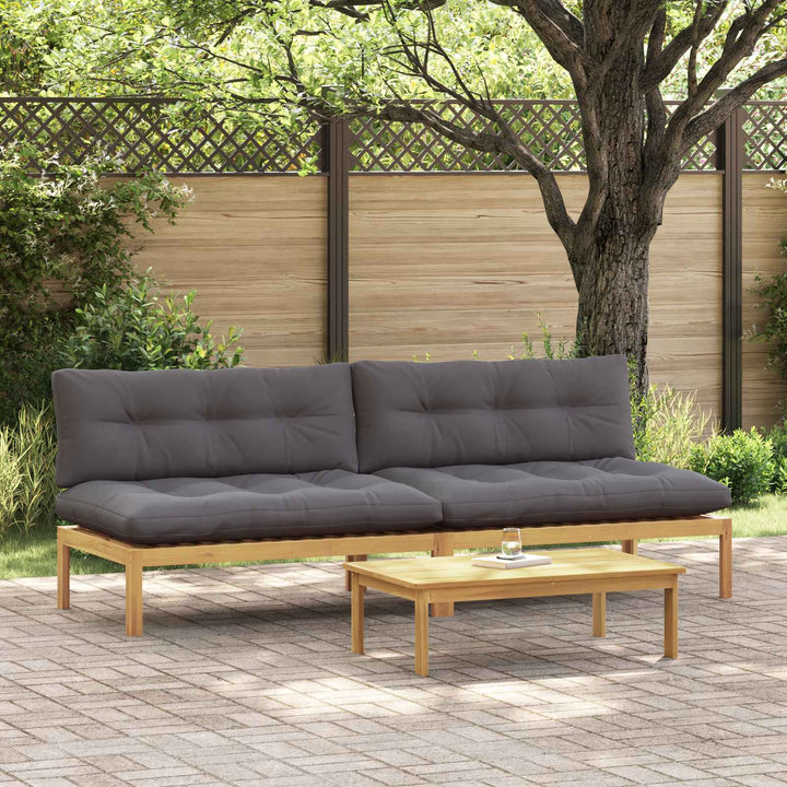 Midter Sofa Enhed Lys Akacie og Mørke Grå Akacietræ