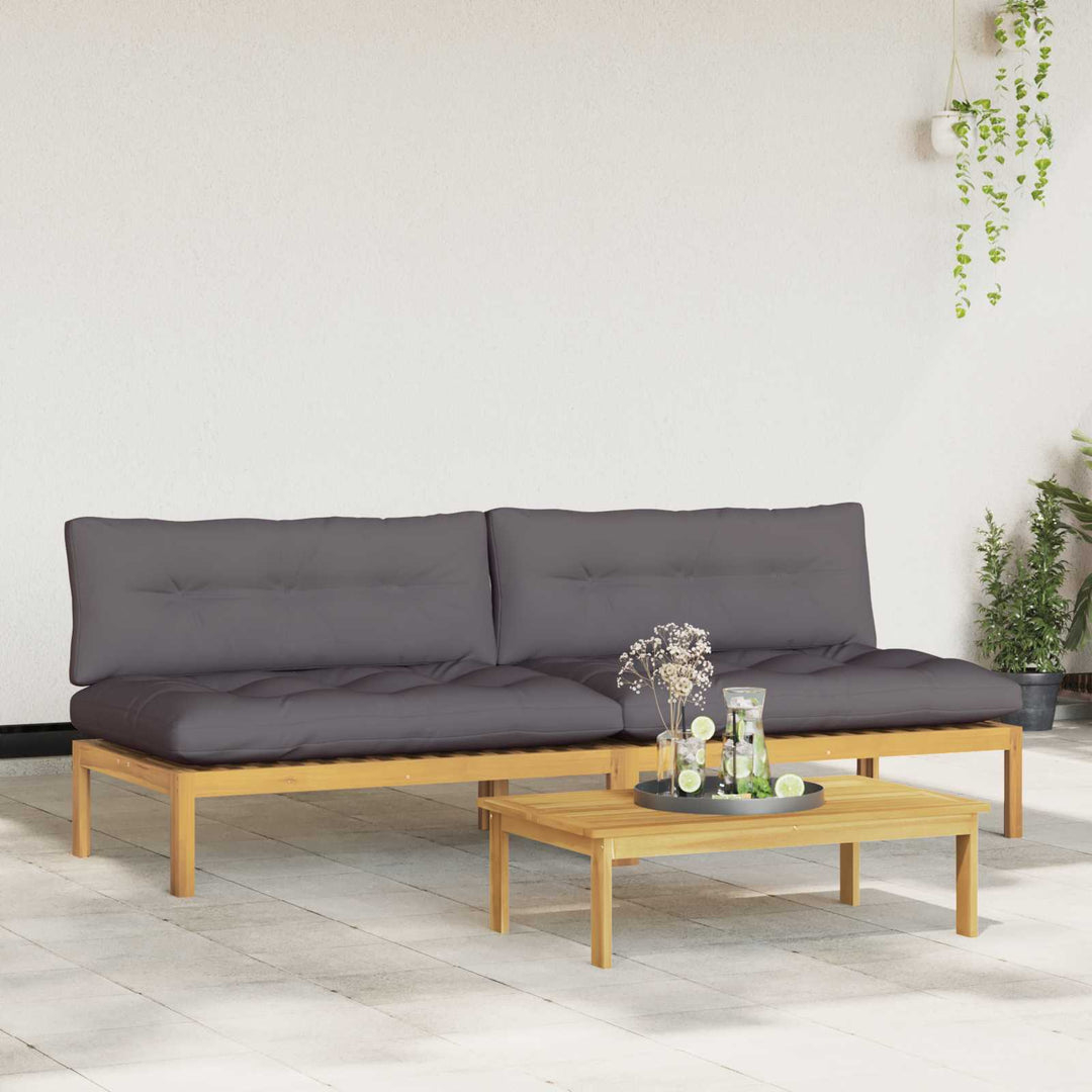 Midter Sofa Enhed Lys Akacie og Mørke Grå Akacietræ