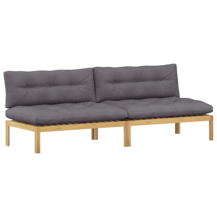 Midter Sofa Enhed Lys Akacie og Mørke Grå Akacietræ