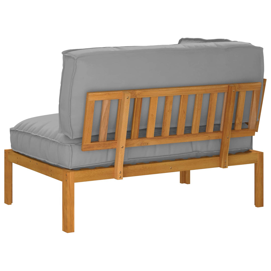 Sofa Sæt med pude Grå 133 x 92 x 69 cm Massivt Akacietræ