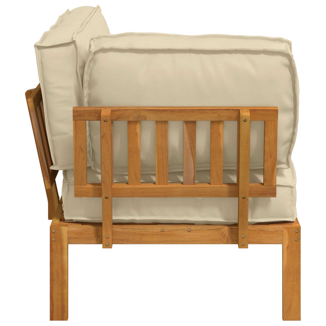Sofa Sæt med pude Beige 133 x 92 x 69 cm Massivt Akacietræ