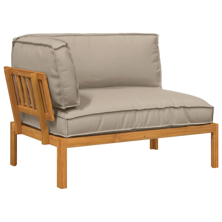 Sofa Sæt med pude Gråbrun 133 x 92 x 69 cm Massivt Akacietræ