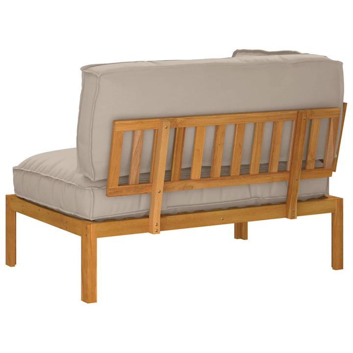 Sofa Sæt med pude Gråbrun 133 x 92 x 69 cm Massivt Akacietræ
