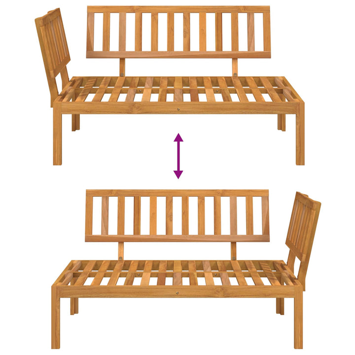 Sofa Sæt med pude Gråbrun 133 x 92 x 69 cm Massivt Akacietræ