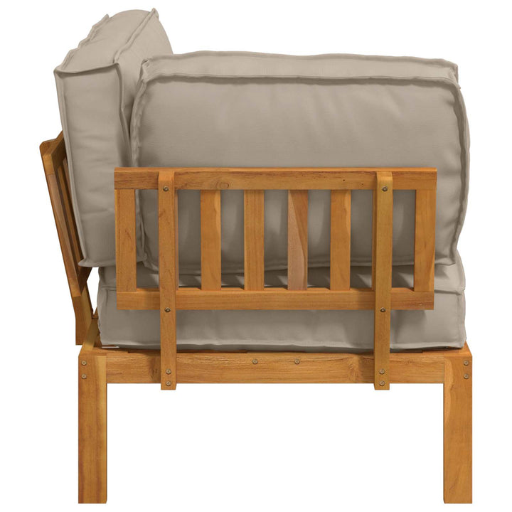 Sofa Sæt med pude Gråbrun 133 x 92 x 69 cm Massivt Akacietræ