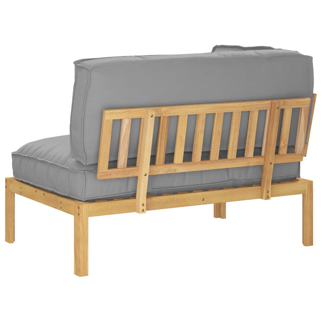 Sofa Sæt med pude Grå 133 x 92 x 69 cm Massivt Akacietræ