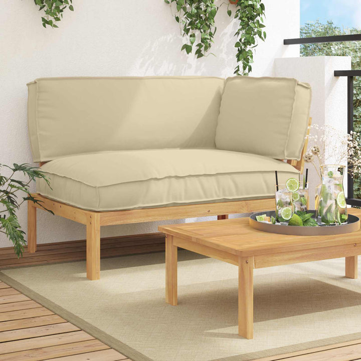 Sofa Sæt med pude Beige 133 x 92 x 69 cm Massivt Akacietræ