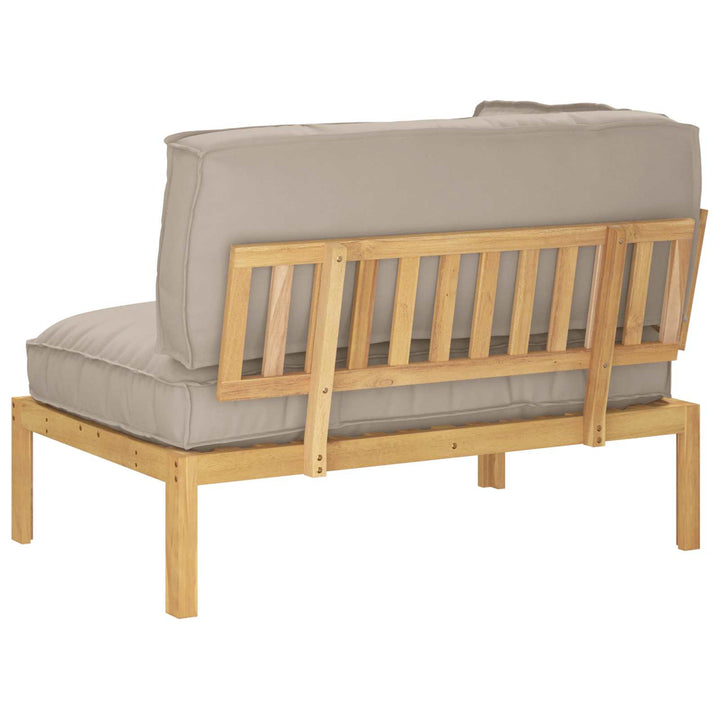 Sofa Sæt med pude Gråbrun 133 x 92 x 69 cm Massivt Akacietræ