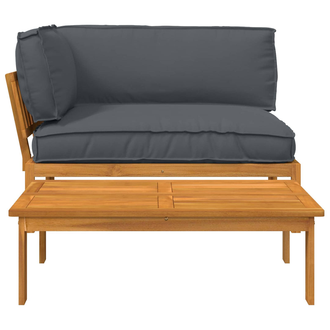 Sofa Sæt med pude Ensfarvet 2 pcs Antracit Massivt Akacietræ