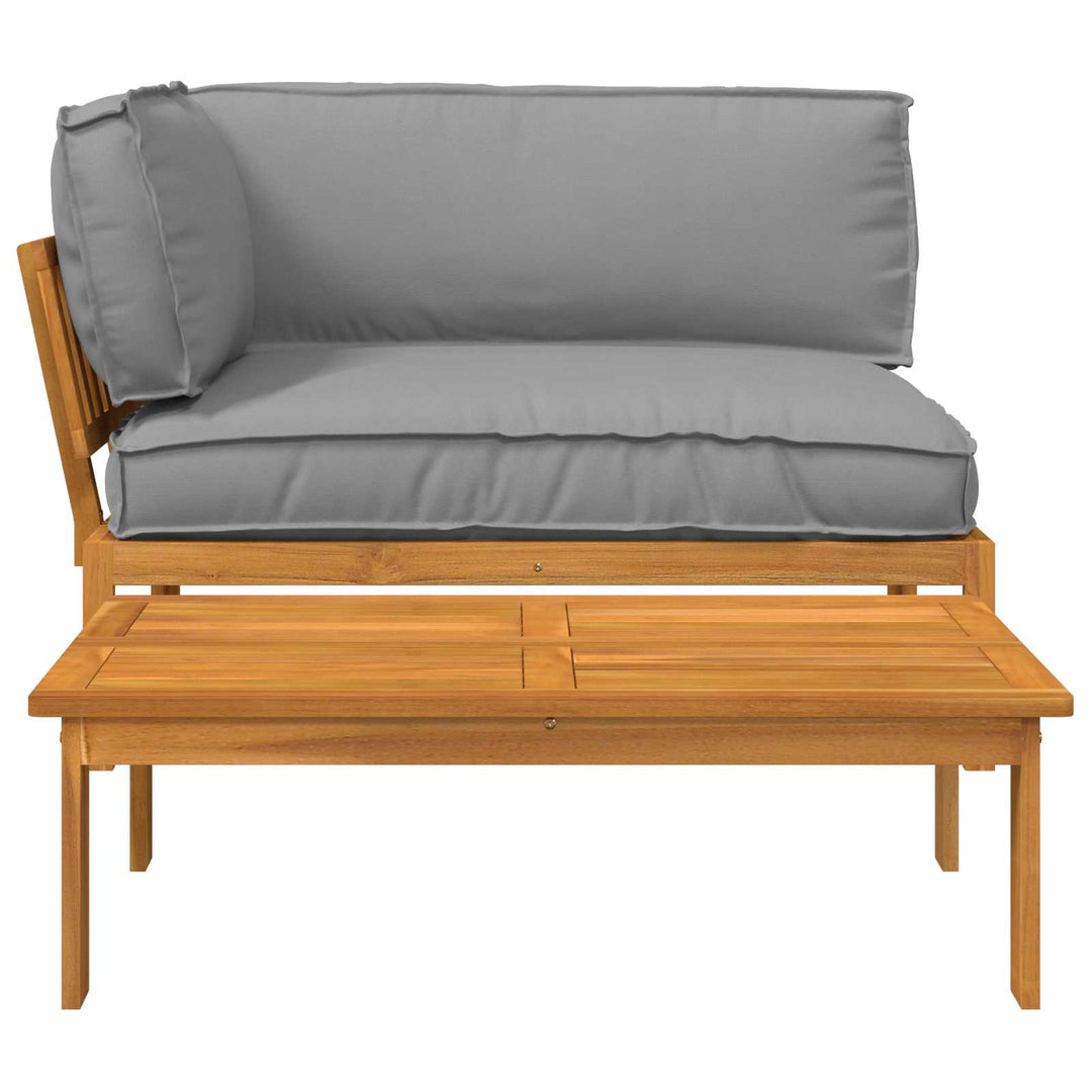 Sofa Sæt med pude Ensfarvet 2 pcs Grå Massivt Akacietræ