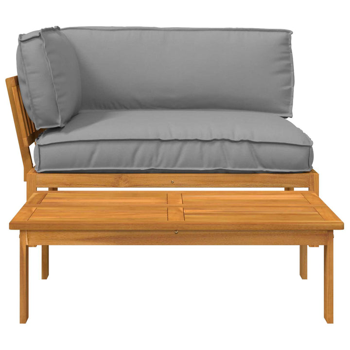 Sofa Sæt med pude Ensfarvet 2 pcs Grå Massivt Akacietræ