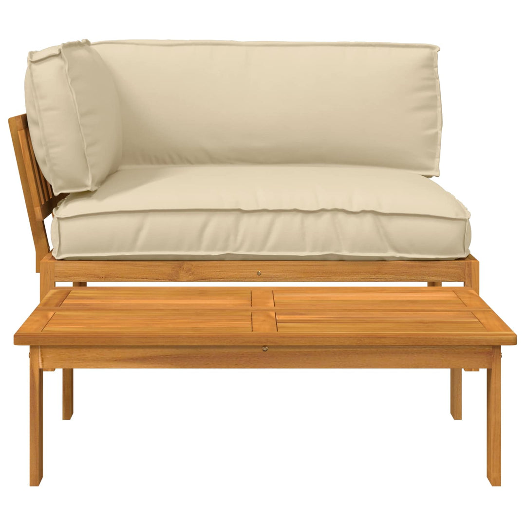 Sofa Sæt med pude Ensfarvet 2 pcs Beige Massivt Akacietræ
