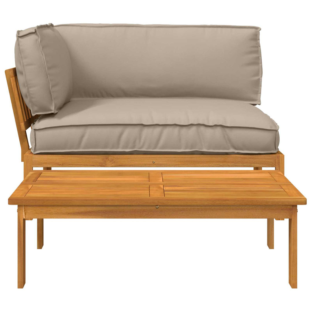 Sofa Sæt med pude Ensfarvet 2 pcs Gråbrun Massivt Akacietræ