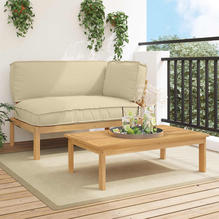 Sofa Sæt med pude Ensfarvet 2 pcs Beige Massivt Akacietræ